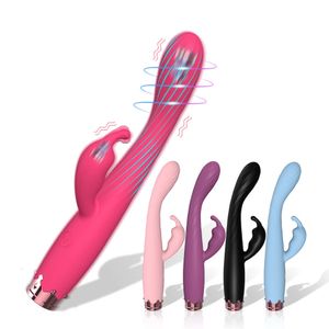 Güçlü Başlangıç ​​G-Spot Tavşan Vibratör Kadınlar İçin 10 Hızlı Meme Klitoris Stimülasyonu Kadın Orgazm Parmak Şeklinde Seksi Oyuncaklar