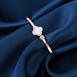Feerie Van Armband Korean Classic Clover Diamond Armband Titanium Steel Accessories Rostfria enkla smycken