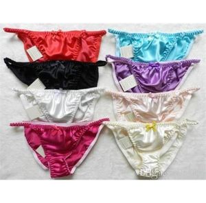 Lady New Fine String 100 Silk Bikinis Women039s Panties Size M L XL XXL 8Piecelot AO7Z2125238