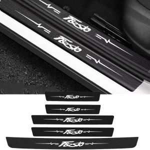 Auto Trunk Protective Decals för Ford Fiesta Logo Door Sills klistermärke Threshold Anti Scratch Waterproof Film Car Accessories