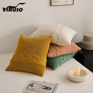 Pillow YIRUIO Simple Scandinavian Cover 45 Twist Design Acrylic Fluffy Soft Knitted Sofa Bed Couch Chair Case
