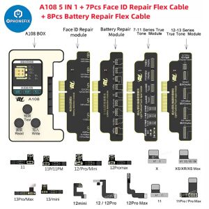 A108 Box Restore Programmer för iPhone X 11 12 13 14 Pro Max Dot Matrix Läs Skriv batteri True Tone Face ID Reparation Flex Cable
