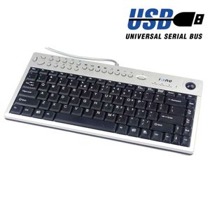 Aiwang Slim Keyboard ione Scorpius K3nt Mutimedia USB -tangentbord med mini Trackball Industrial Multimedia Shortcuts USB Interface K8821926