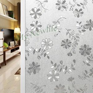 Window Stickers Flowers Diamond Drawing Cartoon Cover Film Home Decor No-Glue 3D Static Decorative Glass 45/60/90 200 cm