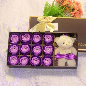 Kwiaty dekoracyjne Rose Soap Walentynki Niedźwiedź pudełko prezentowe małe 12 festiwalu festiwalu kwiatowego dekoracja imprezy