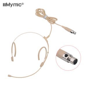 Microfones Upgrade Version Electret Condenser Headworn Headset Microfon Double Ear Hanging 4 Pin XLR TA4F FÖR SHURE BODY PACK Tjock kabel