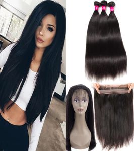 8A Remy Brasilianer Virgin Hair Körperwelle gerade mit 360 Vollspitzenverschluss 8A Brasilianer peruanischer malaysischer indisches menschliches Haar We5822738