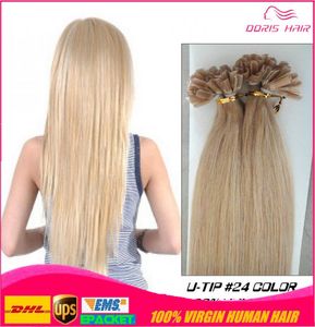 Jedwabny prosty 100G Prebondowany włoski keratyna końcówka paznokcia u Fusion Indian Remy Human Hair Extensions