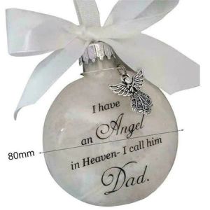 Julnamn Ornament Souvenir Feather Memory Bauble Christmas Gifts Balls Pendant Commemorate Xmas Tree Ornament Decoration
