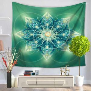 Arazzi mandala lotus verde lantecape pianta stampata muro di arazzi per la spiaggia appesa al tappeto da letto hippie da letto di yoga coperta