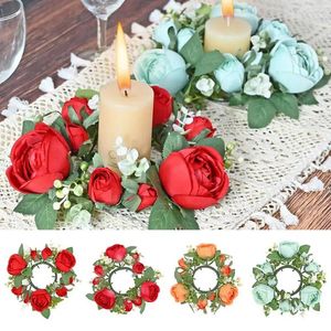 Flores decorativas 2pcs Candlestick guirlanda vitalícios de bandeira grinaldas artificiais duradouras para decoração de festa em casa