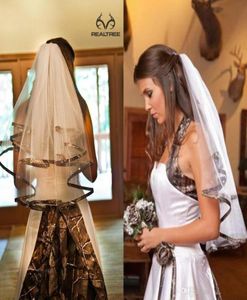 2016 Trendy Short Bridal Véils Tulle Made Made do cotovelo Comprimento exclusivo Camo Véus de casamento para Bride Spring Style Bridal Acessórios 6570840