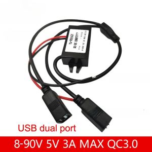 DC 8-90V 12V/24VからDC 5V 3A 15WステップダウンコンバーターバックモジュールUSB Cマイクロ出力カー電源高速充電器アダプター