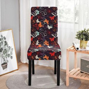 Chair Covers Butterfly Print Cover Stretch Slipcover For Dining Room Anti-dirty Office Protector Housse De Chaise