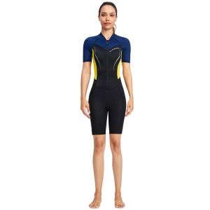 DIVE SAIL Women Wetsuits Swimwear Short Sleeves Scuba Snorkeling Body Suits Wetsuit Scuba Diving Full Suit Spearfishing Swimwear