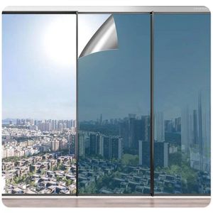 Window Stickers Blue Insulation Glass Self-Adhesive Sunscreen Film Shading Paper Home Office Sun Shade Decoration