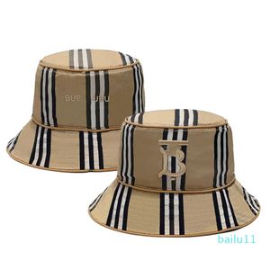 Bucket Hat Designer Cap Mens Bucket Hat For Womens randiga broderade 100%bomullssolskade hatt klassiker Klassiska utomhusstrandresor passar