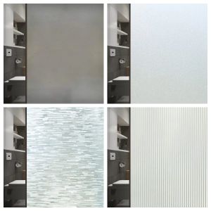 Films Gray Matte Window Film Privacy Stained Glass Film Static Cling Self Adhesive Film Frosted UV Protective Glass Vinyl for Home