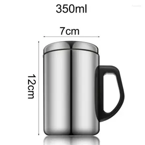Canecas 1PCS Brand Kitchen Cup Caneca de viagem com linhas de capa Água de café 350ml/500ml Silver isolada de chá
