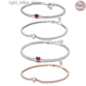 Bracciale brillante Bracciale da tennis 925 Sterling Silver High -End All Diamond Bracciale Affascinante gioielli di San Valentino Giorrili Gift di gioielli squisiti YQ240409