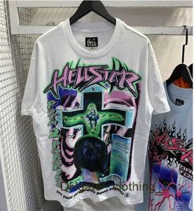 Мужчина -дизайнер Long T Roomts Женщины с коротким рукавом Hellstar Studios records rewneck tee print Мужчины.