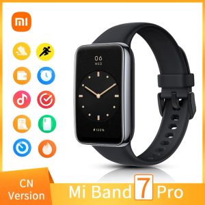 Браслеты 2022 Новый Xiaomi Mi Band 7 Pro Smart Bracelet Amoled Полноцветный квадратный экран. Средство сердечного ритма крови кислород NFC Спортивные водонепроницаемые часы