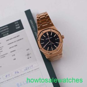 AP Orologio da polso funzionale Epic Royal Oak 15400or MENS ORGHIO 18K ROSA GORE ROSA NERO BLACO AUTOMATICO SWISS SWISS FAMOGLIO Diametri di orologi in oro di lusso 41mm