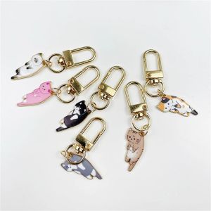 Söt härlig Cat Pendant Metal Keychains Cat Claw Tag Keyring For Women Men Car Key Holder Earphone Case Handväsktillbehör Gåva