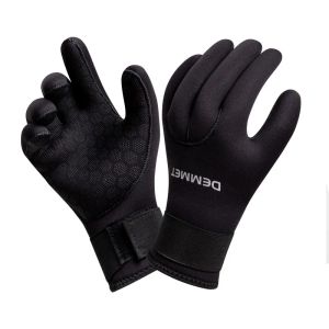 DEMMET Dive Gloves 3/5MM Neoprene Five Finger Warm Wetsuit Winter Gloves for Scuba Diving Snorkeling Surfing