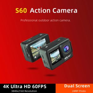 Telecamere Waywalkers 4K FHD 60FPS Action Camera da 24 MP 2,0 pollici LCD EIS 4x Video Zoom Scatto 30m impermeabile Go Pro Sports Cast cam