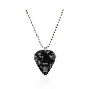 Eddie guitar pick necklace, heart-shaped ruby pendant, 2024 new all-match style couple necklace yq2404091