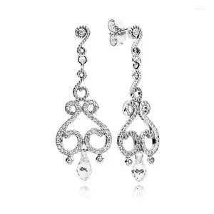 Brincos de garanhão autêntico 925 Sterling Silver Chandelier Gotas Gotas de moda para mulheres Presente Diy Jóias