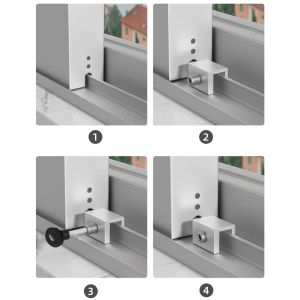 2PCSウィンドウロック調整可能ロックストッパー安全ロックスライド窓/ドア安全防止ドアロック