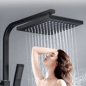 Sistema de chuveiro digital preto Conjunto de torneira do banheiro quente Mixer fria de chuveiros termostáticos Torneira Torneiras de chuva Spa Spa Torneiras de banheiro