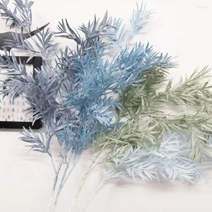 Fiori decorativi in plastica fiore artificiale brima grande foglie di bambù cappella di nozze el casa decorazione del desktop interno nebbia autunnale