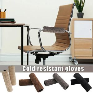 Chair Covers 1 Pair Fleece Office Computer Gaming Armrest Plush Cover Slipcover Dustproof Elbow Arm