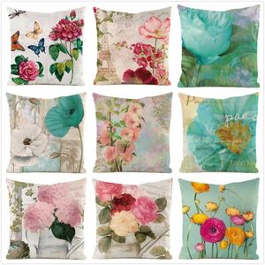 Cuscino da 45 cm floreale ad acquerello intited tessuto di seta copri copri divano copertura di cuscini decorativi per la casa custodia