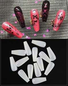 100 datorer Full Cover Ballerina False Nail Tips Samma storlek 0 till 9 Avaialble Fake Nais Art för nageldragning DIY -show