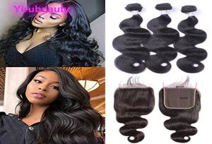 Peruvian 100 Human Hair Body Wave 3 Bundles With 6x6 Lace Closure Virgin Hair Extensions With Closures With Baby Hair 1030inch2326625