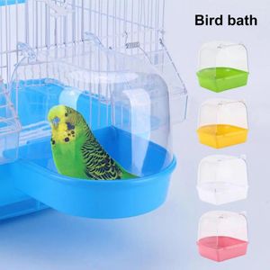Andra fågelförsörjningar Lätt att rengöra badkar transparent bur för små fåglar papegoja täcker budgier kanarie