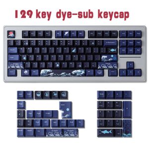 Tillbehör Coral Sea KeyCaps 145 Keys/Set PBT Dye Subbed Key Caps XDA Profile KeyCap för MX Switch Mechanical Tangentboard