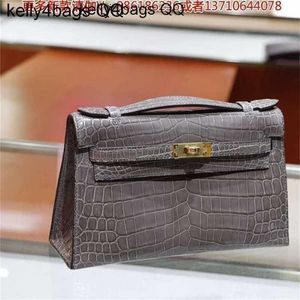 Handbag Crocodile Leather 7A Quality Bag Hand Wax Bright Mini GenerationQK0A