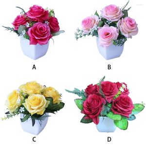 Dekorativa blommor 2 husdjur Friendly Potted Plant - Realistiskt utseende Odorless Durable Party Decor Good Hand Feeling Artificial Flower