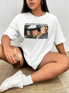 Britney Amerika'yı Tekrar Grafik Tees Fashion Tişört Yaz Tişört Yaz Gündelik Artı Boyut Üstleri Unsiex Komik Yolculuk Tshirts Street Giyim 240409