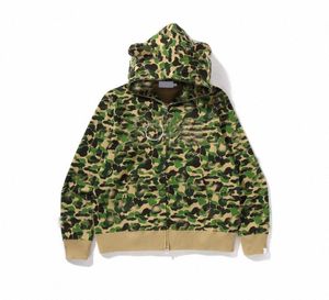 män zip-front hoodie kamouflage tryck batching apa tröjor cardigan hoodies hip hop bokstäver långärmad plysch herrar kvinnorpvdb#2712950