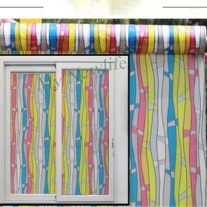 Window Stickers Stained Striped River Sticker Film On Glass Self-adhesive For Furniture Decorative Films 90 500cm