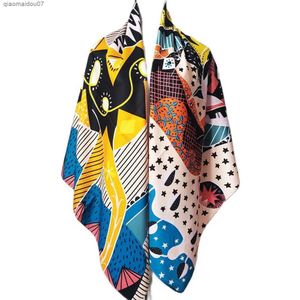 Shawls 2023 Luxury brand scarf oversized shawl 51-inch silk scarf womens Baustules womens Bandanas headscarf womens giftL2404