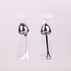 Heart Shape Stainless steel Tea Infuser kitchen tools Strainer Filter Long Handle Spoons Wedding Party Gift Favor with opp retail 6936199