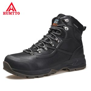 Sapatos Humtto Sapatos de caminhada à prova d'água tênis de couro ao ar livre para homens 2021 BOTAS TREKKING Camping Hunting Mens Mountain Tactical Boots