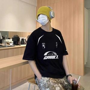 T-shirt maschile Grailz Retro Jersey Racing Suit Stamping Mens and Womens Fashion Brand Korean Summer Casual Short Short Short Shirt J240409